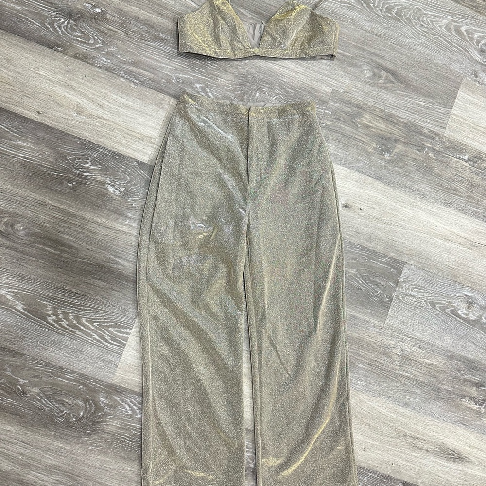 SHEIN Gold Wide Leg Jumpsuit
